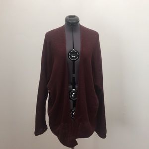 Burgundy Open Cardigan
